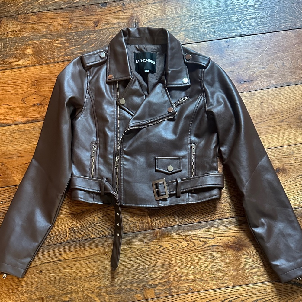 Fashion Nova Brown Leather Jacket